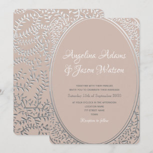 Blush Pink and Silver Elegant Wedding Invite