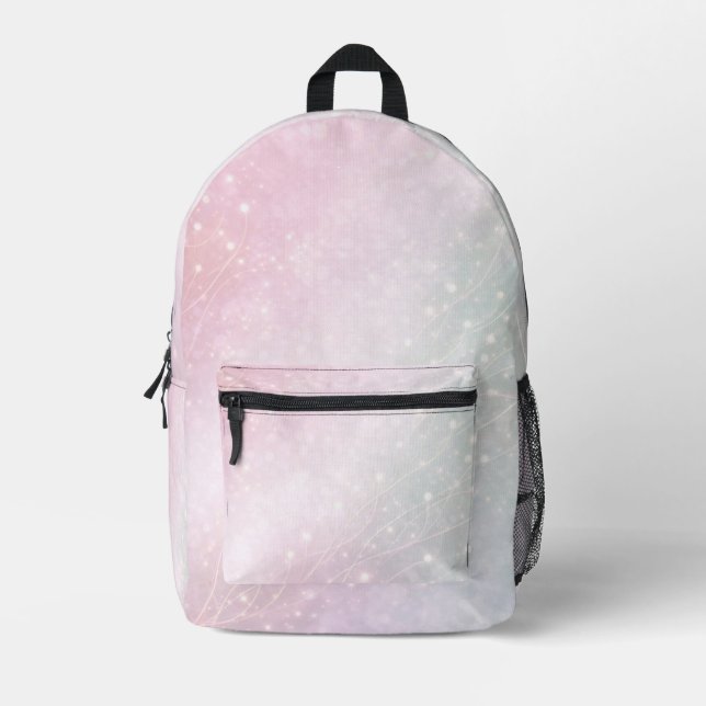 Blush pink and soft mint patterns AI art  Printed Backpack (Front)