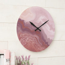 Blush Pink and Terracotta Fluid Abstract Art