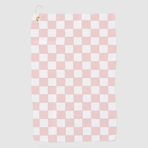 Blush Pink and White Chequered Golf Towel