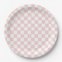 Blush Pink and White Chequered
