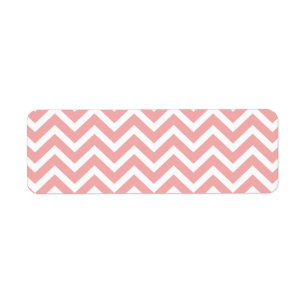 Blush Pink and White Chevron Zig Zag Return Address Label