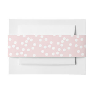 Blush Pink and White Confetti / Polkadots  Invitation Belly Band
