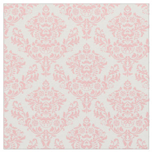 Blush Pink and White Damask Fabric