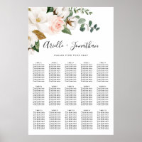 Blush Pink and White Floral Wedding Seating Chart