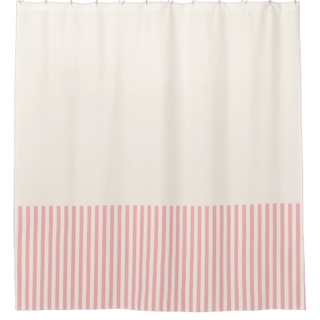 Blush Pink and white stripe Shower Curtain (Front)
