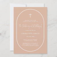 Blush Pink Arch Modern Joint Christening Birthday