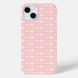 Blush Pink Arrows Pattern iPhone 15 Mini Case