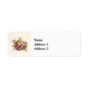 Blush Pink Asiatic Lilies and Carnations Return Address Label