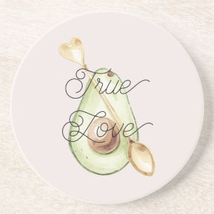 Blush Pink Avocado Heart Spoon  Coaster