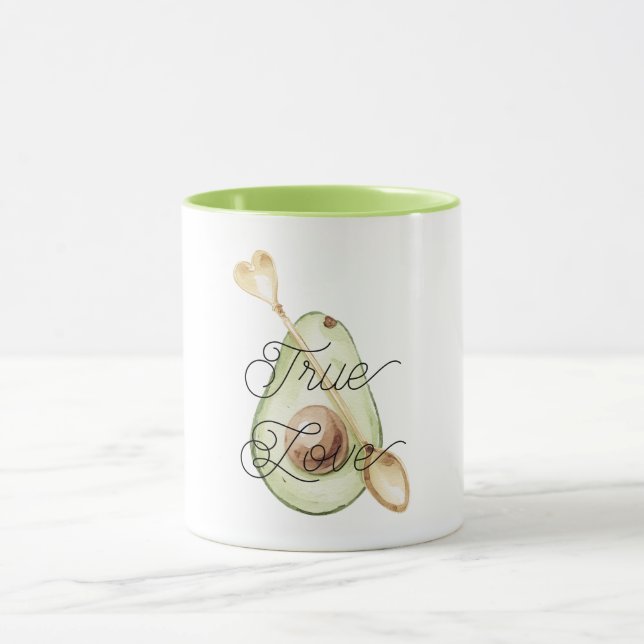 Blush Pink Avocado Heart Spoon  Mug (Center)