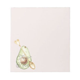 Blush Pink Avocado Heart Spoon  Notepad