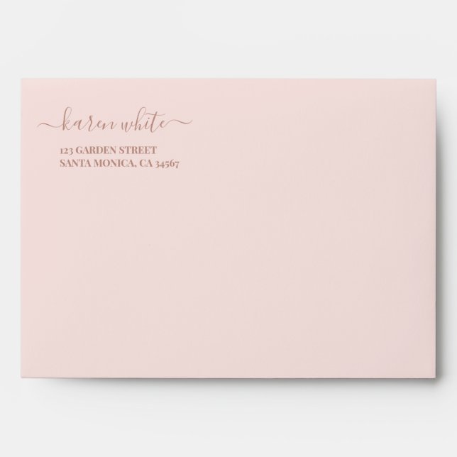  Blush pink Baby Shower Girl Envelope (Front)
