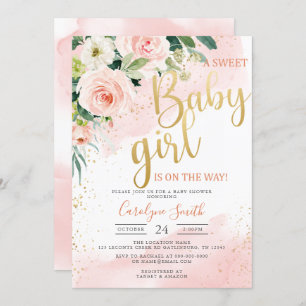 Blush Pink Baby Shower Invitation girl