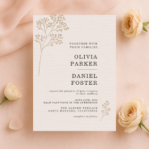 Blush Pink Baby's Breathe Wedding Invitation
