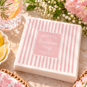 Blush Pink Bachelorette Party Coastal Chic Napkin
