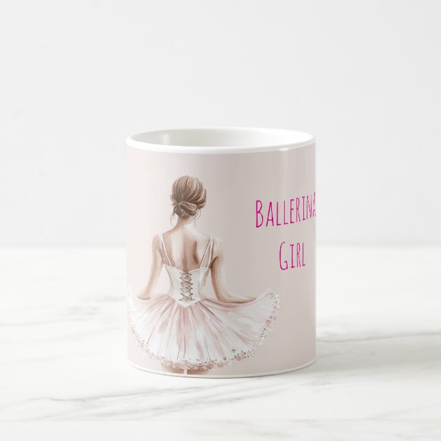 Blush Pink Ballerina Girl Coffee Mug (Center)