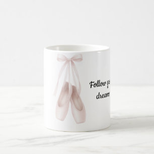 Blush Pink Ballet Slippers Bow Coffee Mug