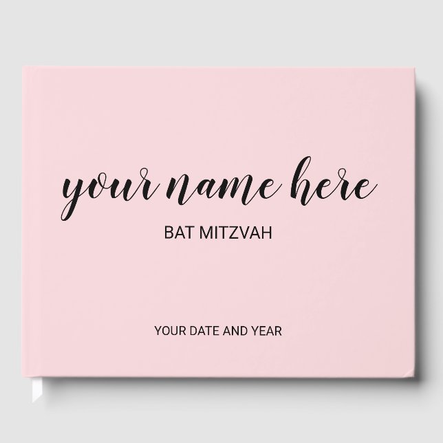 Blush Pink Bat Mitzvah Guestbook (Front)
