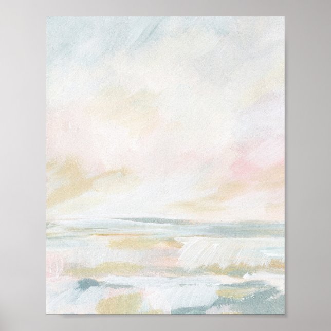 Blush Pink Beach Seascape Fine Art Print (Front)
