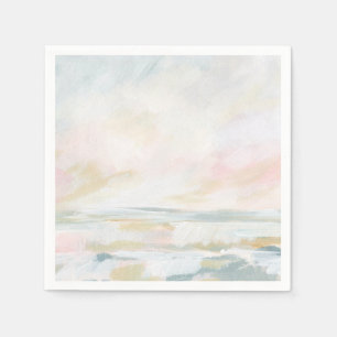 Blush Pink Beach Seascape Paper Napkin