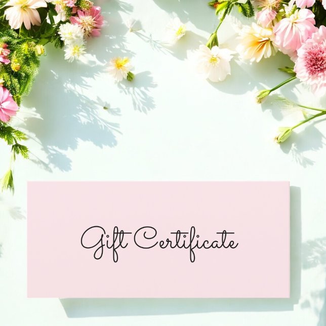 Blush Pink Beauty Business Gift Certificate (Creator Uploaded)