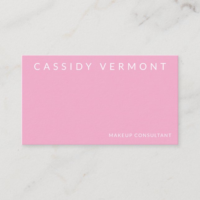 Blush Pink Beauty Makeup Professional Business Card (Front)