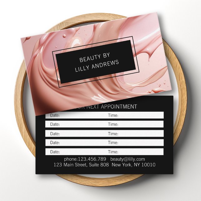 Blush Pink Beauty Salon Appointment Business Card (Blush Pink Beauty Salon Appointment Business Card)