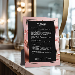 Blush Pink Beauty Salon Price List Plaque