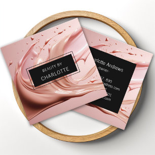 Blush Pink Beauty Salon Square Business Card