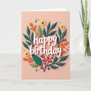 Blush Pink Birthday Papercut Card