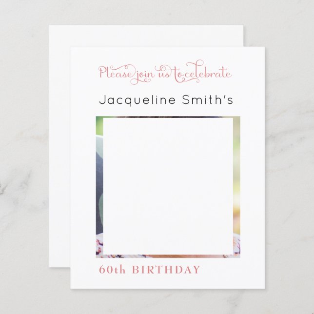 Blush Pink Birthday Photo (Front/Back)