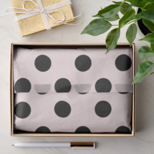 Blush Pink & Black Big Polka Dots Chic Pattern Tissue Paper