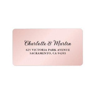 Blush Pink Black Elegant Wedding Label