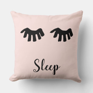 Blush Pink Black Glam Eyelashes Sleep Cushion
