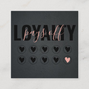 Blush Pink & Black Modern Minimalist Chic Loyalty Card