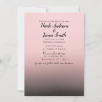 Blush Pink & Black Ombre Modern Chic Wedding