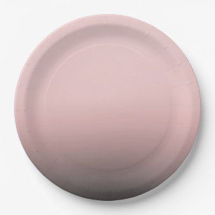 Blush Pink & Black Ombre Modern Chic Wedding Paper Plate