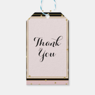 Blush Pink Black White & Gold Glam Bridal Shower Gift Tags