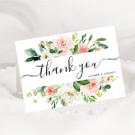 Blush Pink Bloom Folded Wedding Thank You Card<br><div class="desc">This wedding thank you card features painted watercolor flowers in blush pink,  white,  and green foliage. For more advanced customisation of this design,  Please click the "Customise further" link.  Matching items are also available.</div>