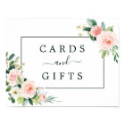 Blush Pink Bloom Wedding Cards and Gifts Sign