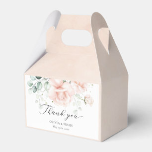 Blush Pink Blooms Wedding Favour Boxes