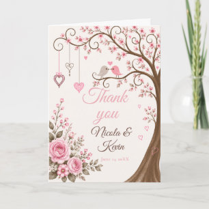 Blush Pink Blossom Anniversary Party Thank You Card