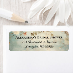 Blush Pink&Blue Bridal Shower Return Address Label