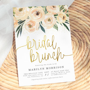 Blush Pink & Blue Floral Bridal Brunch Invitation