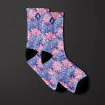 Blush Pink & Blue Floral Monogram Socks<br><div class="desc">Achieve a charming and elegant look with our Blush Pink & Blue Floral Monogram Socks. The floral monogram design in blush pink and blue adds a touch of sophistication to your wedding attire. Pair it with our matching neck tie for a coordinated style.</div>