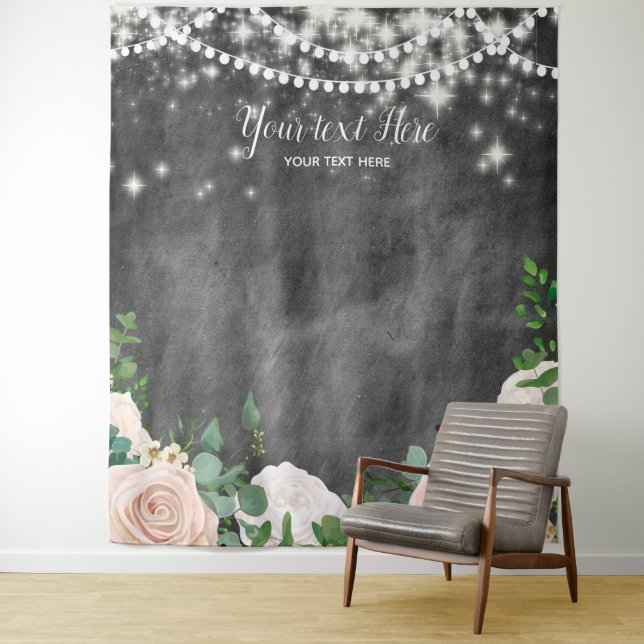 Blush Pink Boho Customisable Photo Booth Backdrop Tapestry (In Situ)