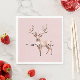Blush Pink Boho Deer  Napkin