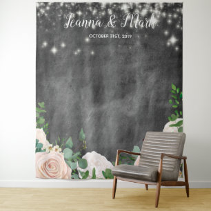 Blush Pink Boho Wedding Photo Booth Backdrop Tapestry