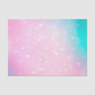 Blush Pink Bokeh Hearts Birthday Tissue Paper